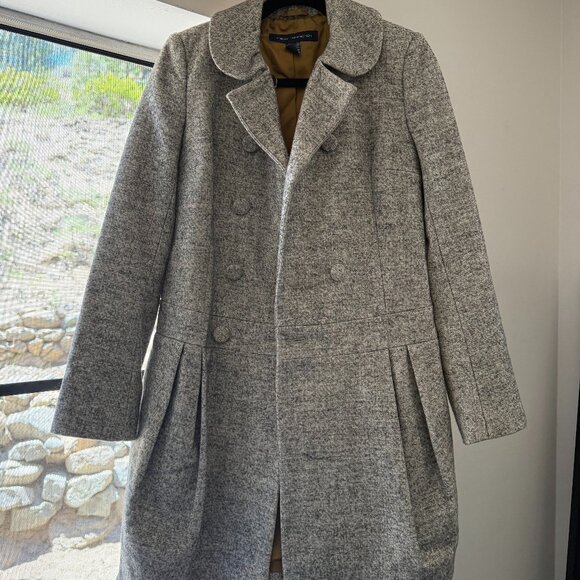 FRENCH CONNECTION | Women’s Double Breasted Marled Wool Blend Peacoat, Size 4 - Picture 1 of 5